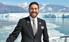 Icebreaker: Diogo in Alaska. He believes being well-travelled helps him connect with guests.